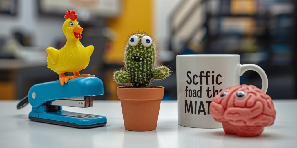 Funny Office Desk Items used as Banner