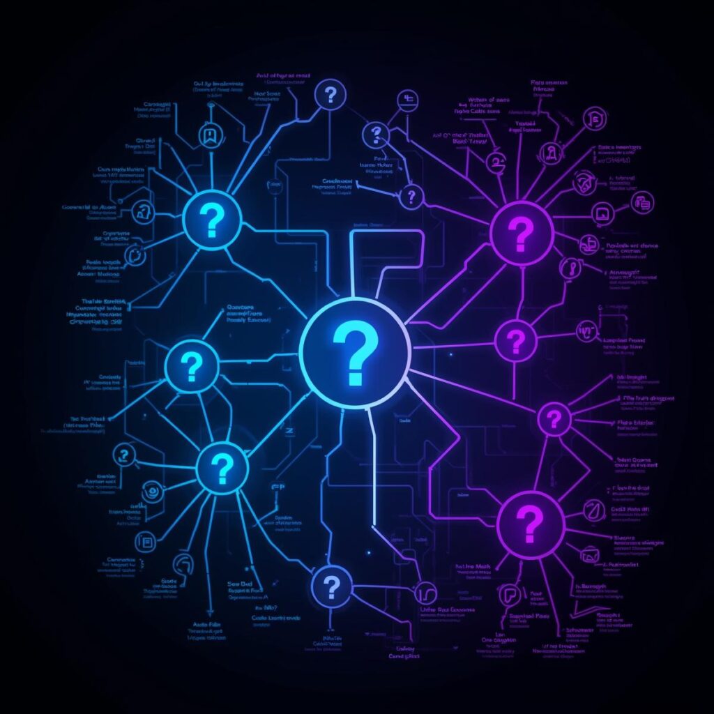 mindmap with question marks How it works