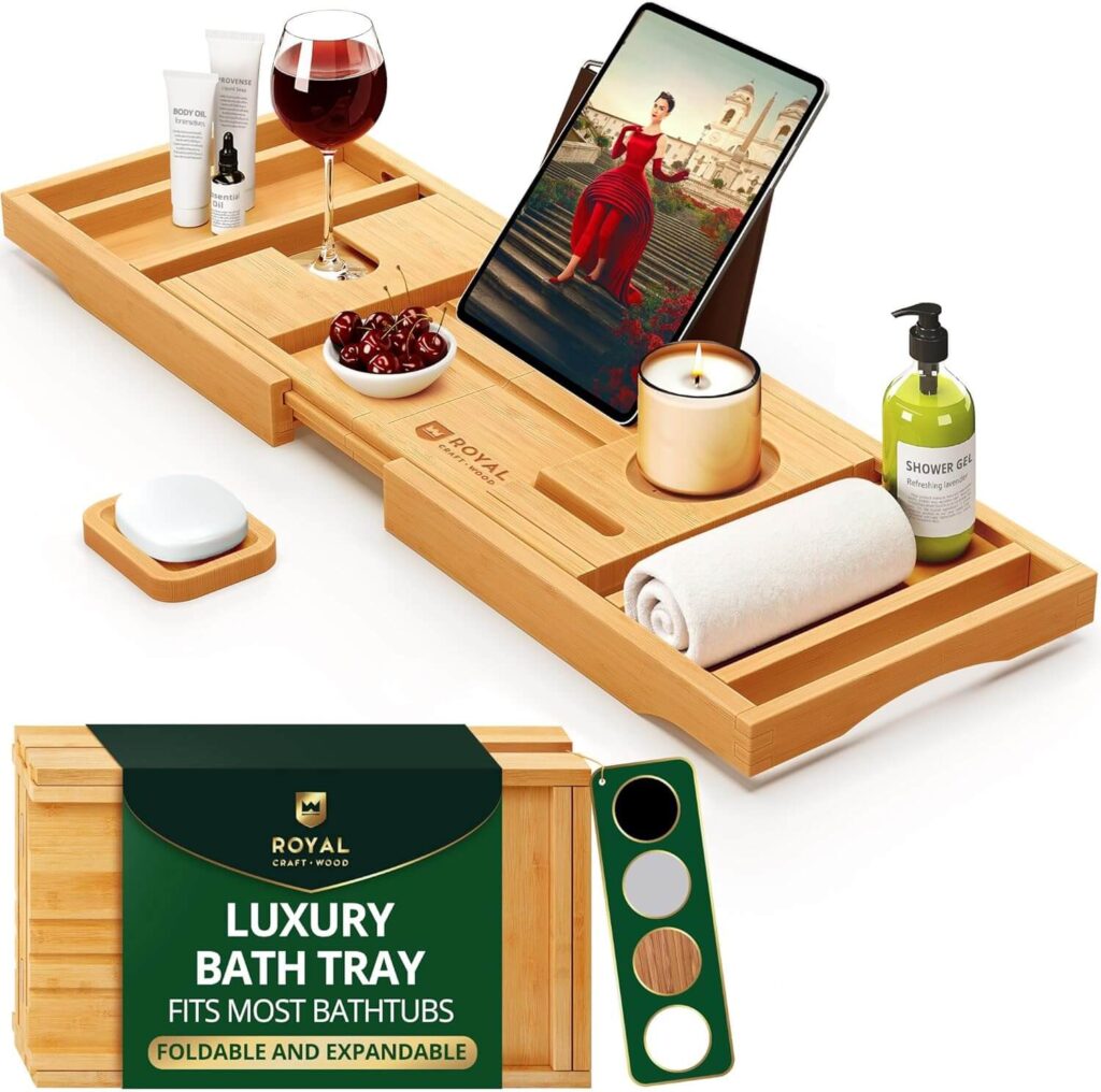 Foldable Bathtub Tray Caddy Simple Self-Care Products That Help You Relax After a Long Day