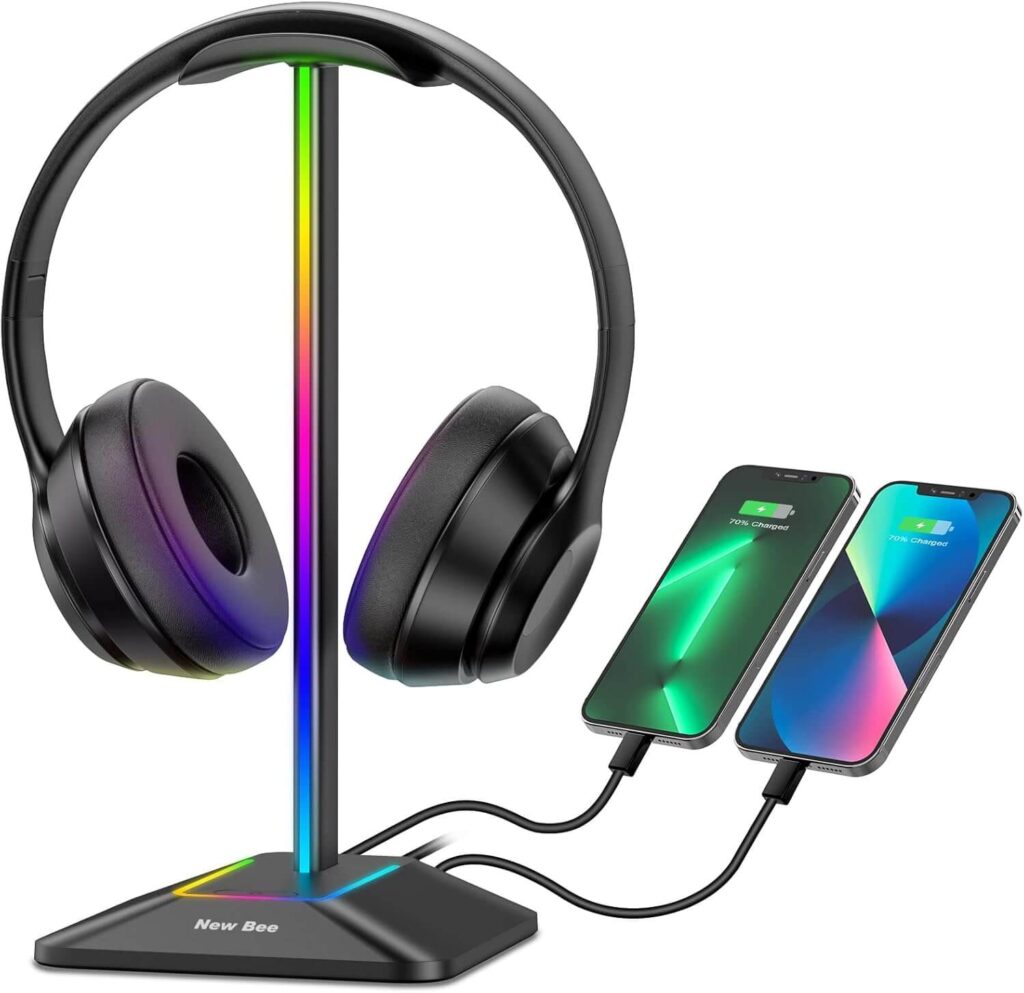 RGB Headphone Stand Clean Gaming Desk Accessories for a Minimal and Functional Setup
