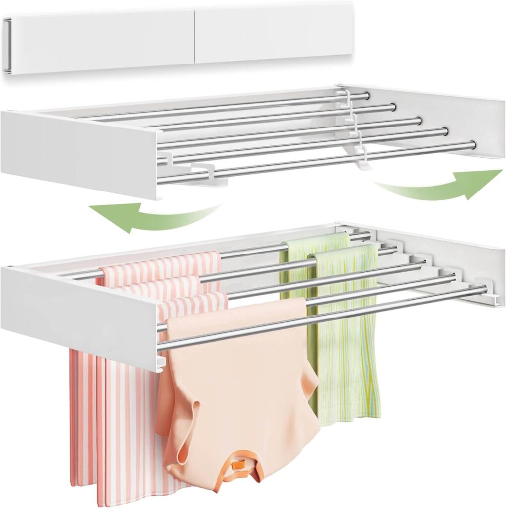 Wall Mounted Clothes Drying Rack Small Apartment Essentials That Save Space and Reduce Clutter