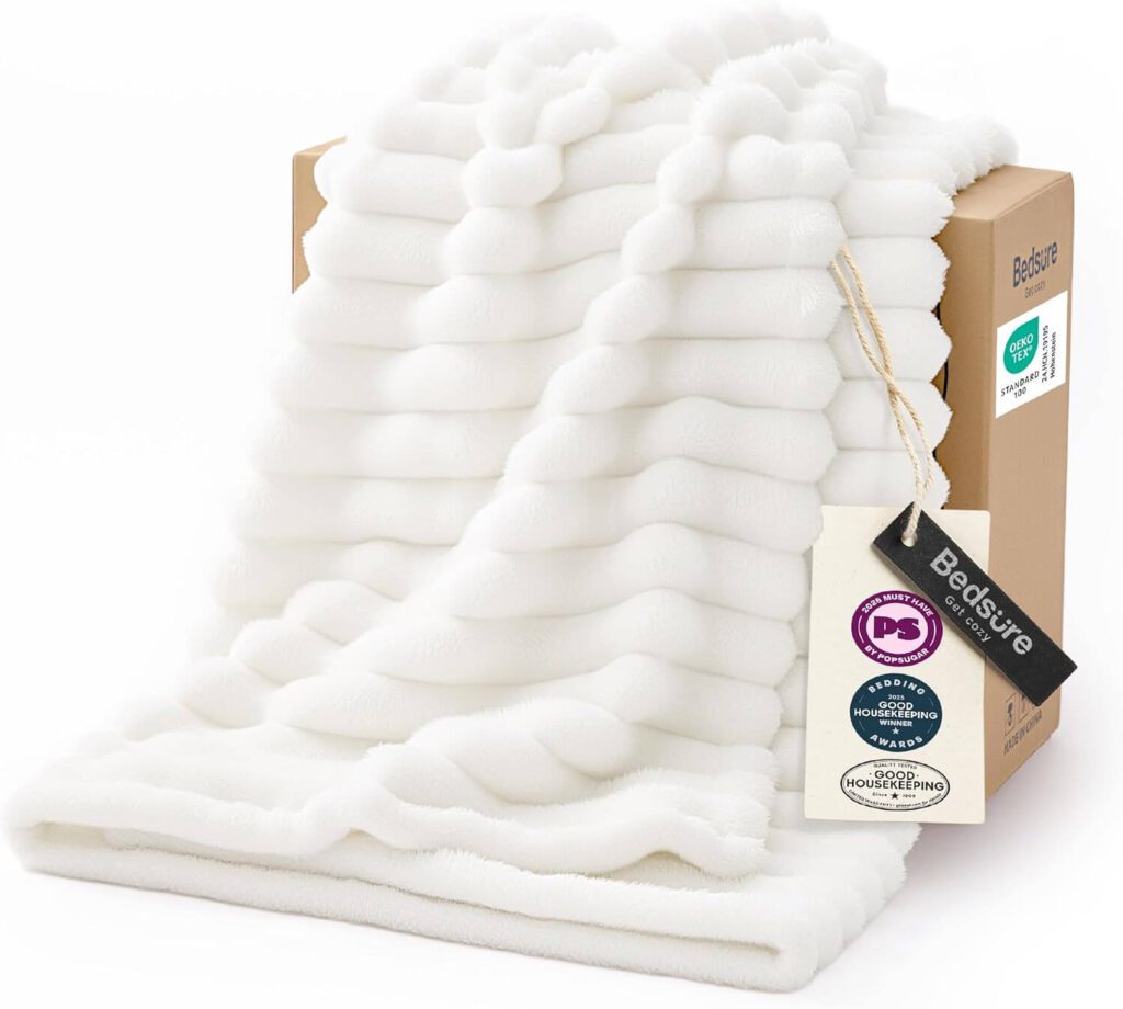 White Throw Blanket for Couch Simple Self-Care Products That Help You Relax After a Long Day