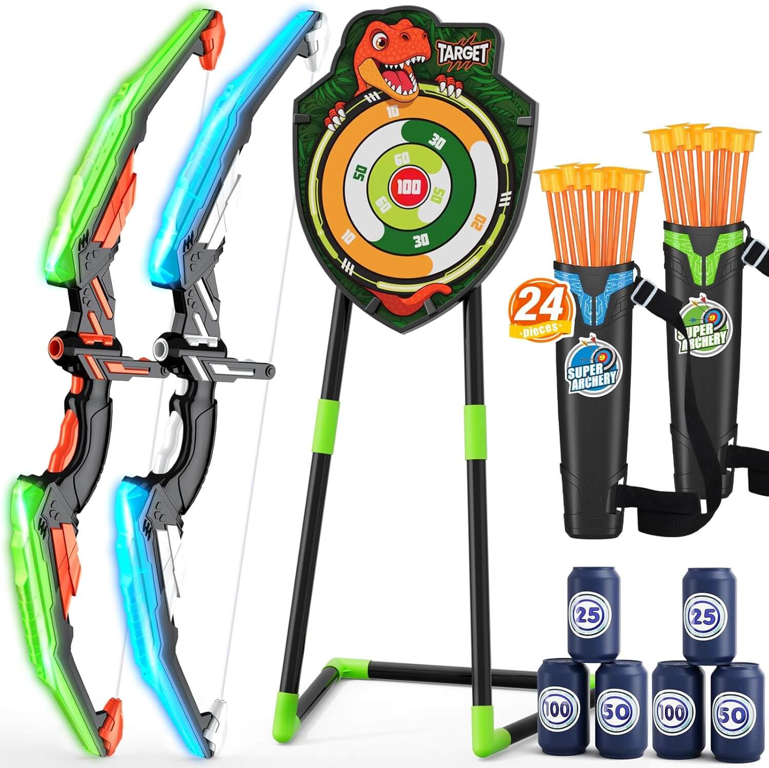 2 Pack Bow and Arrow for Kids Outdoor Games for Kids That Keep Them Active and Entertained at Home
