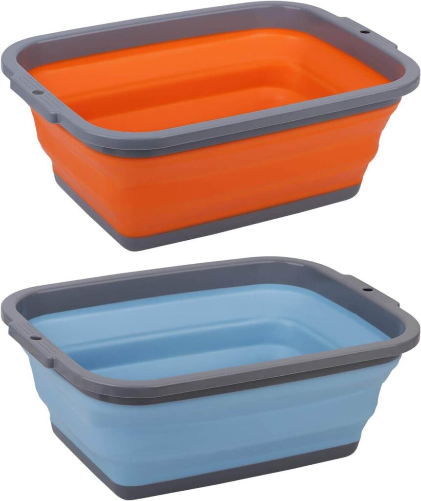 2 Pack Collapsible Sink Camping Accessories for Comfort That Make Trips Easier and Stress-Free