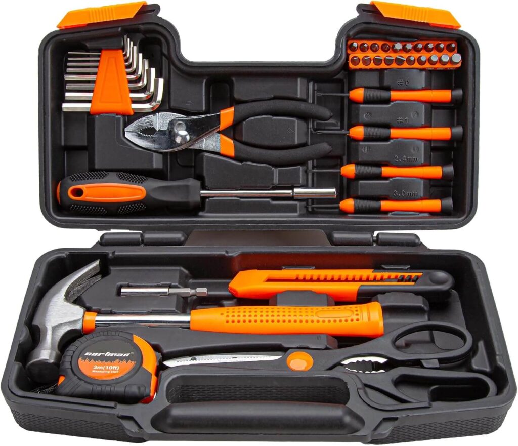39 Piece Tool Set General Household Hand Kit Essential DIY Tools for Home That Make Repairs and Projects Easier