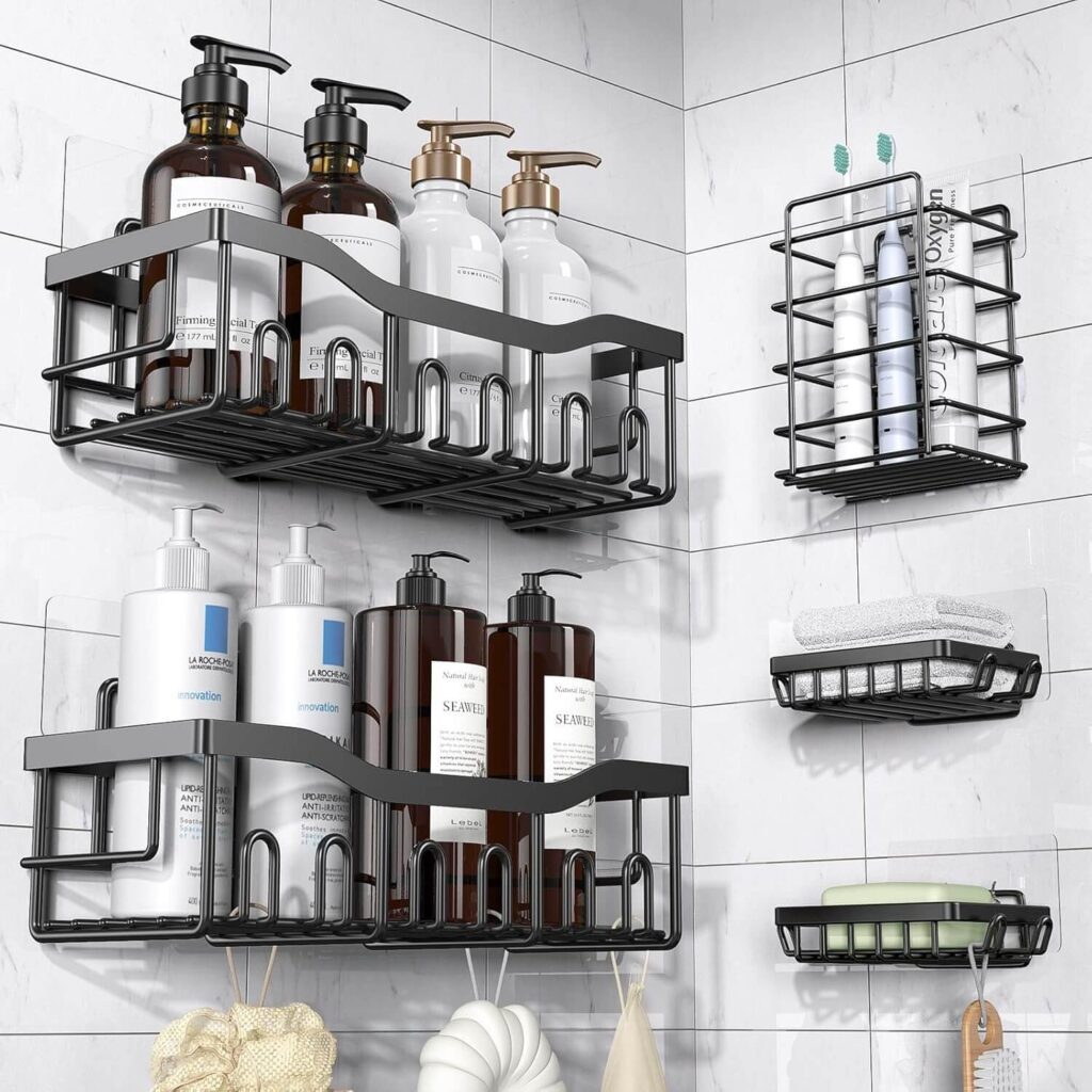 Adhesive Shower Caddy Bathroom Accessories for Small Spaces That Keep Things Organised and Clutter-Free