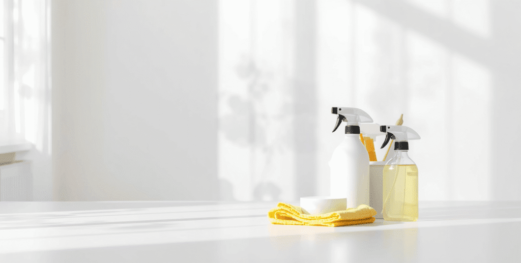 Banner for cleaning tools for home blog