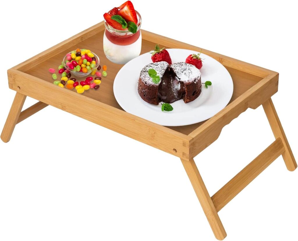 Bed Tray Table with Folding Legs Cozy Home Accessories That Make Your Space More Comfortable and Relaxing