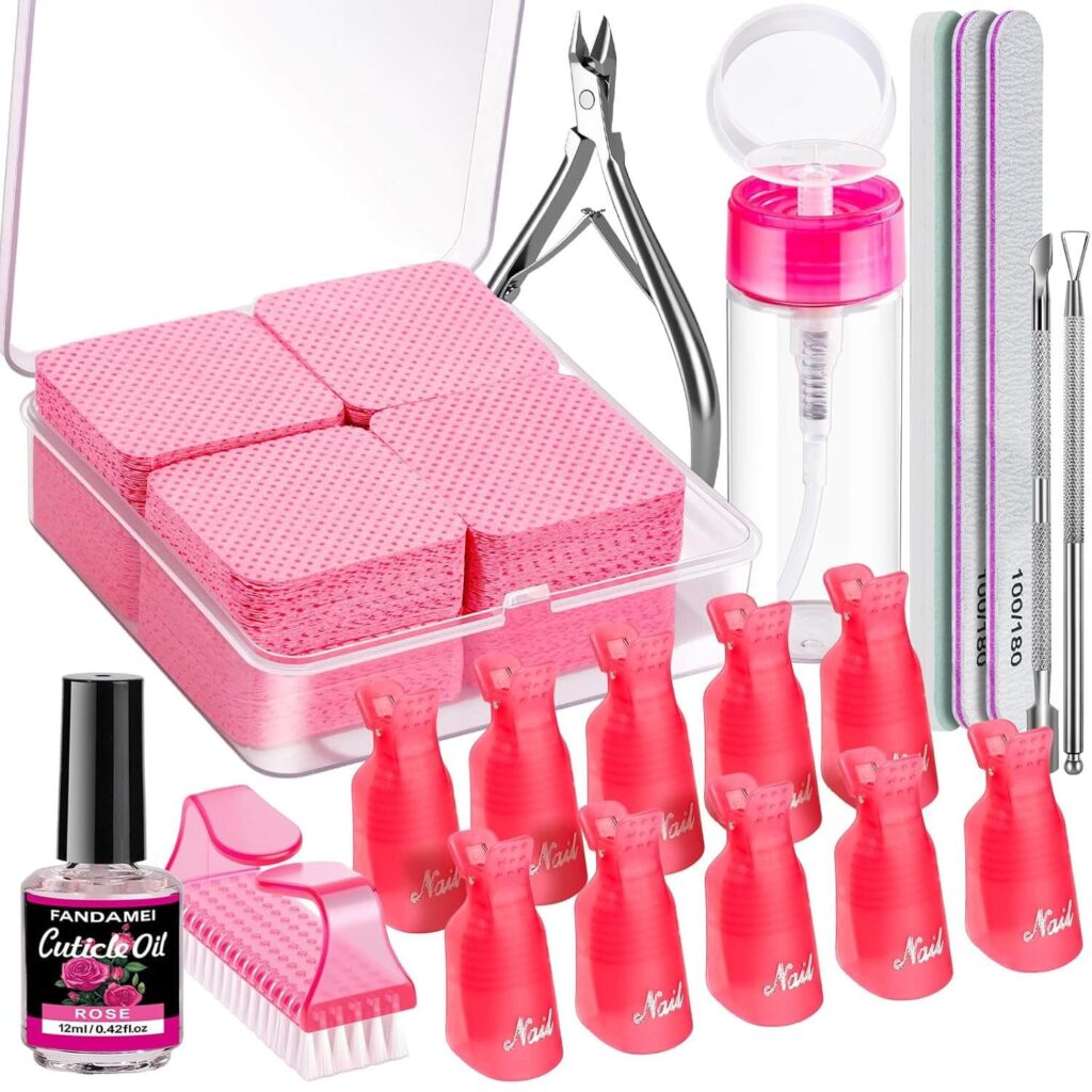 Gel Nail Polish Remover Tools Kit Manicure and Pedicure Essentials for Home That Make Self-Care Easy