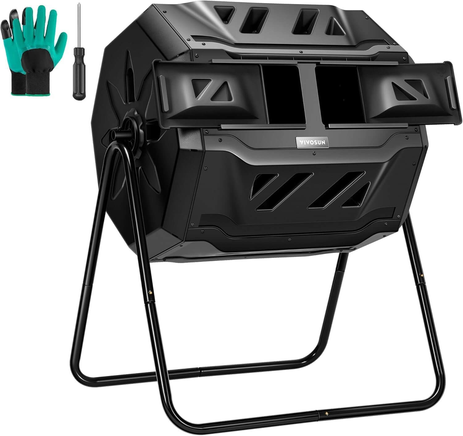 Black Outdoor Tumbling Composter