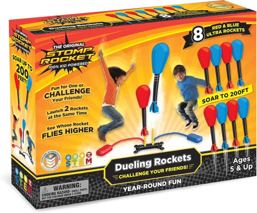 Stomp Rocket Original Dueling Rocket Launcher Outdoor Games for Kids That Keep Them Active and Entertained at Home