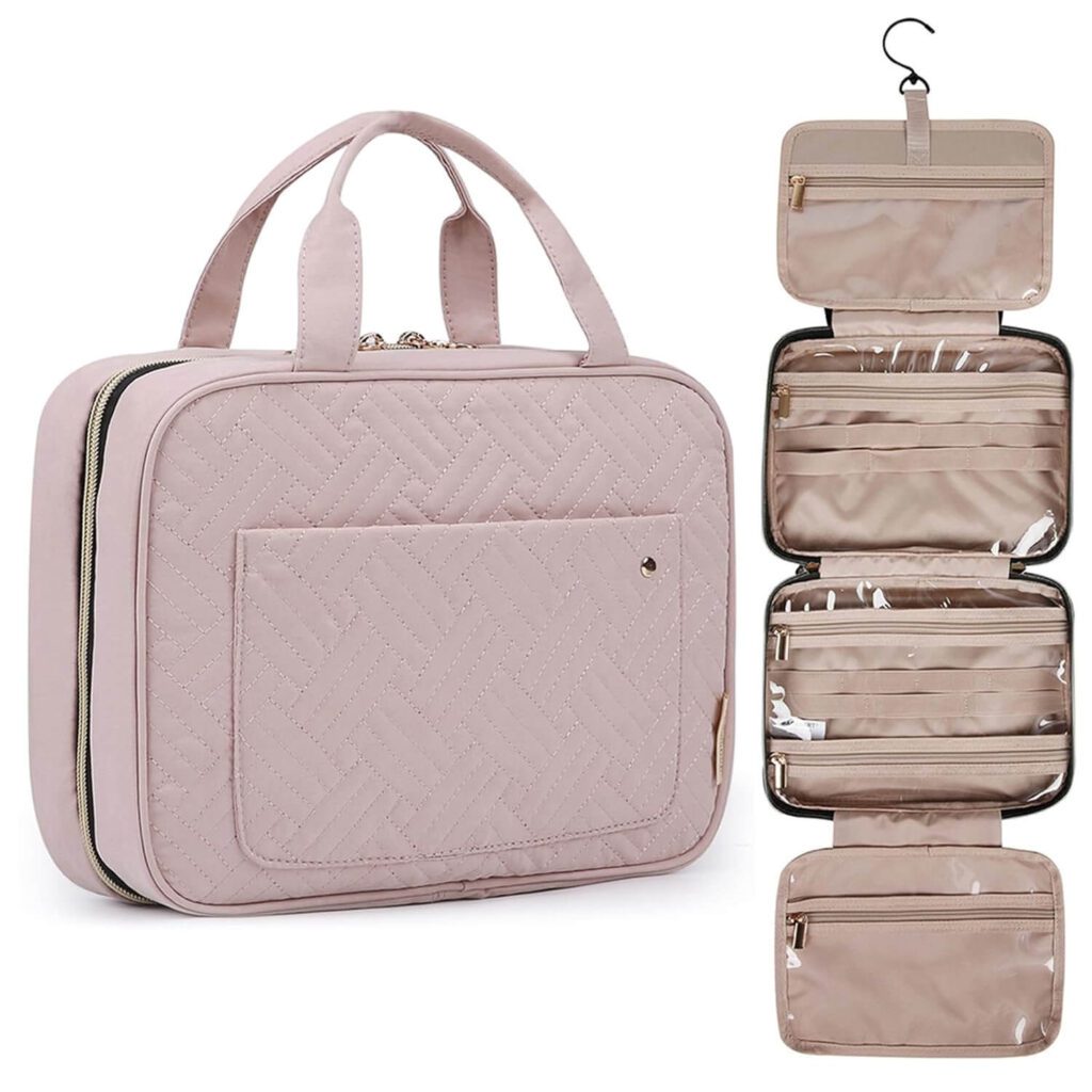 Toiletry Bag Travel Bag with Hanging Hook Best Comfortable Travel Accessories (That Actually Make Travel Easier and More Efficient)