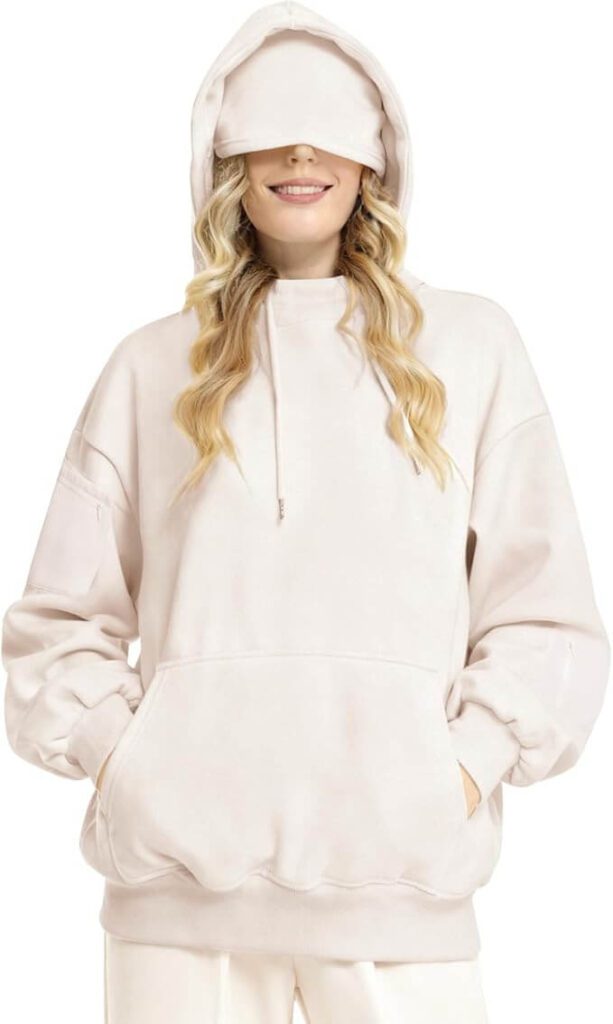 Unisex Hoodie with Eye Mask Best Comfortable Travel Accessories (That Actually Make Travel Easier and More Efficient)